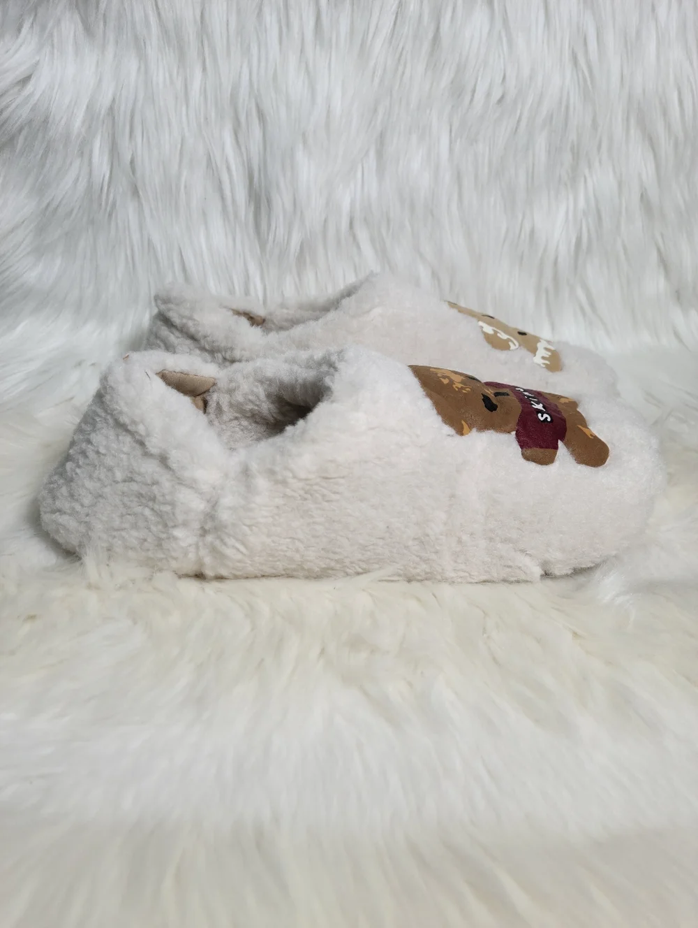 SKIMS X CPFM Collab Teddy Bear Slippers Marble Women 8.5 / 39 NEW - Picture 2 of 7